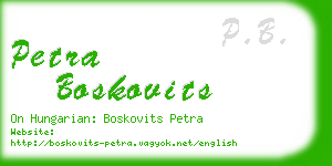 petra boskovits business card